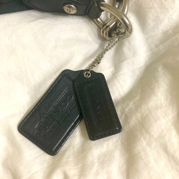 Coach Signature Kristin Chainlink Shoulder Hobo Bag Purse Tote 18295 Black - Picture 2 of 4